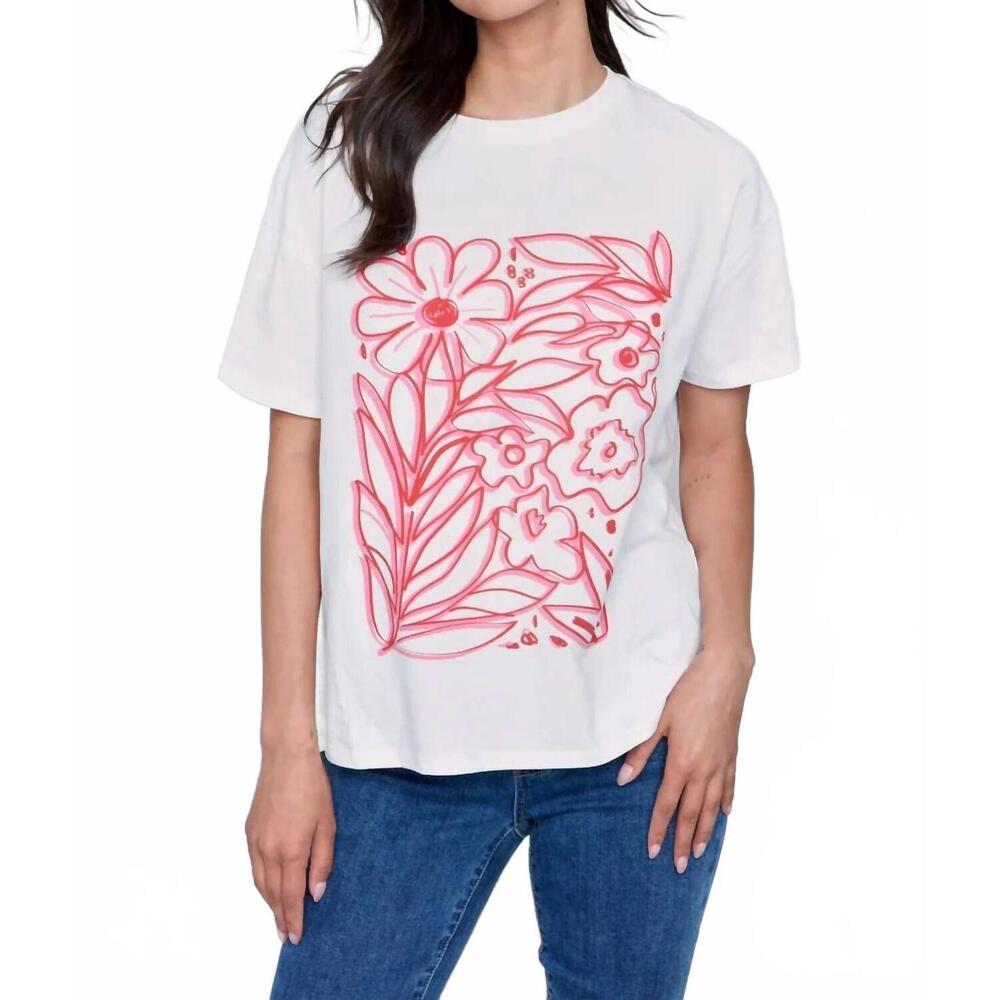 NEW CHARLIE B flower graphic tee in white